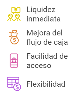 Ventajas del descuento de efectos: liquidez inmediata, mejora del flujo de caja, facilidad de acceso, flexibilidad.